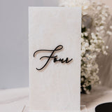 Marble Table Numbers in Cursive