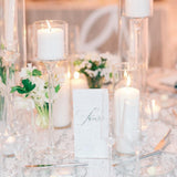Marble Table Numbers in Cursive