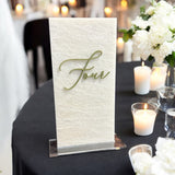 Marble Table Numbers in Cursive