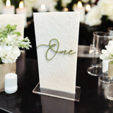 Marble Table Numbers in Cursive