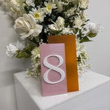 Rental Pink and Orange Table Number